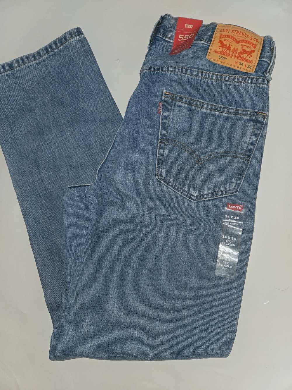 NWT Levi's 550 Relaxed Fit Men's Jeans - Blue Mens 34 X 34 - Picture 10 of 12